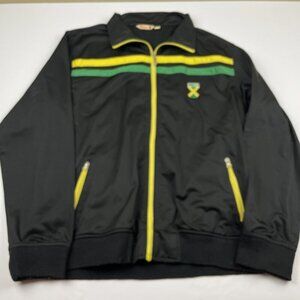 Morrisey Jamaica Track Jacket Men’s XL Rasta Black Yellow Green Stripes Zipper